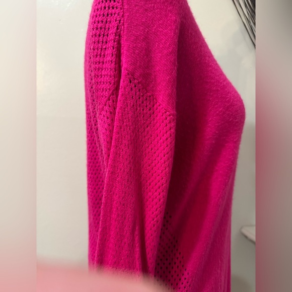 Sweet Romeo Vibrant Barbie Pink Long Sleeve Sweater size Medium - Picture 6 of 10